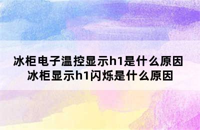 冰柜电子温控显示h1是什么原因 冰柜显示h1闪烁是什么原因